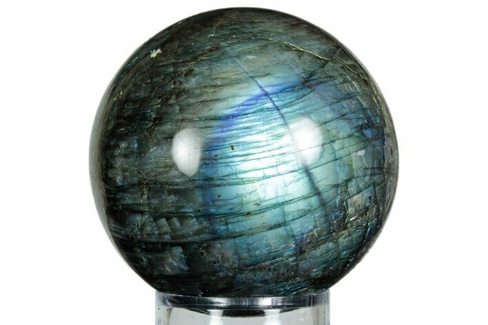Flashy, Polished Labradorite Sphere - Great Color Play #232420